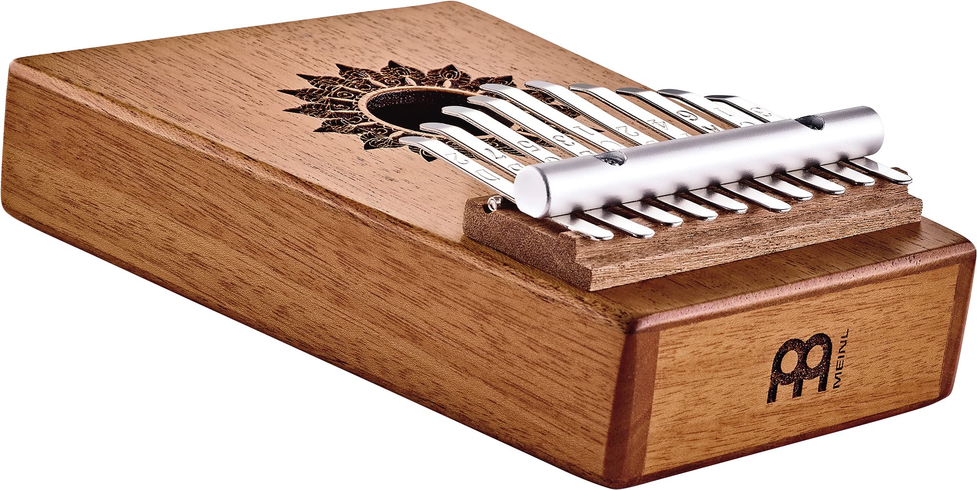 Sonic Energy Sound Hole Kalimba – 10 notes, do majeur – Pour la méditation, le yoga, la percussion – Bois d'acajou – Accessoires inclus (KL1008H)