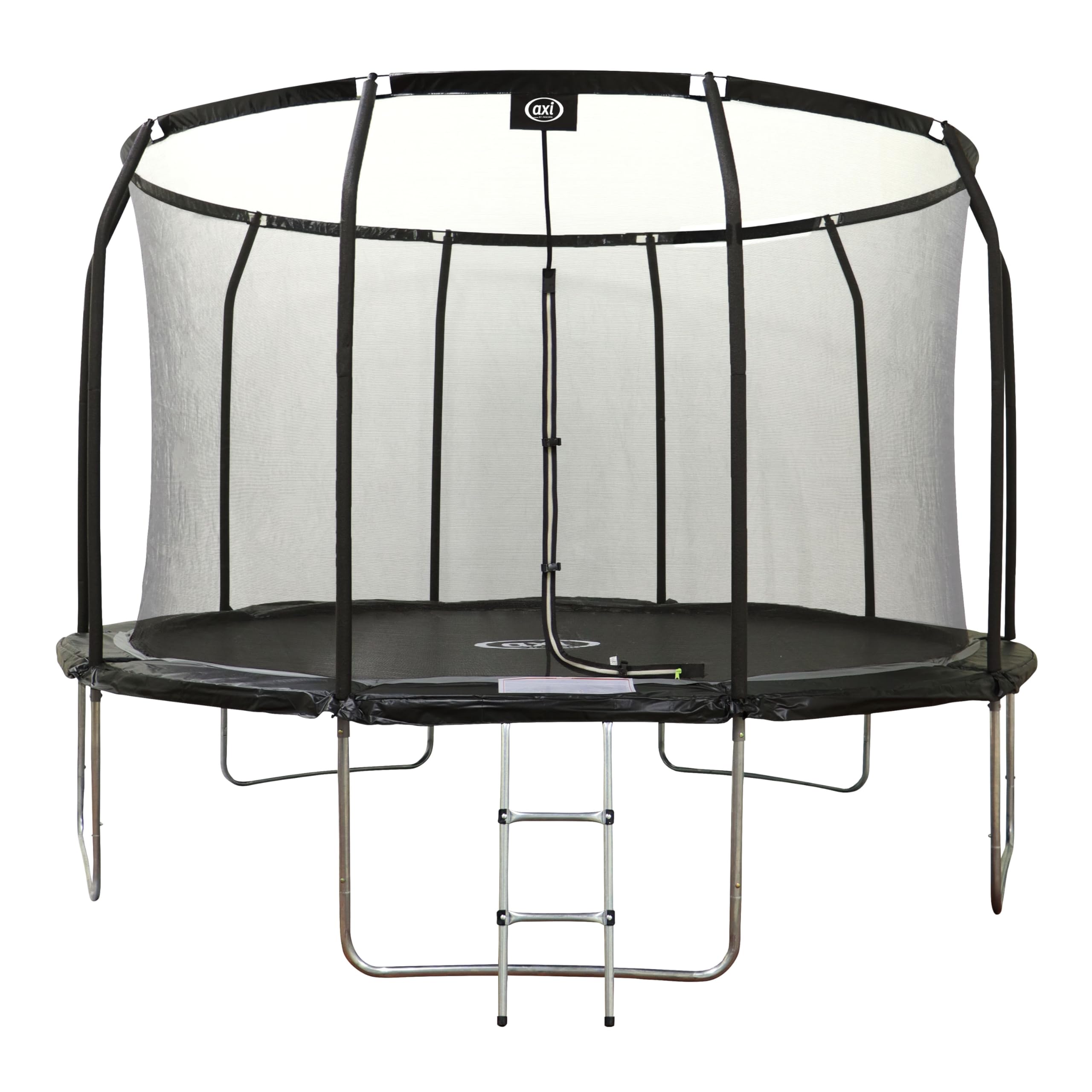 Axi Houston Trampoline Rond - Filet en Noir | Trampoline Hors Sol - pour Enfants - avec Bordure, Echelle Et Filet De Sécurité | pour Le Jardin/L'Extérieur,