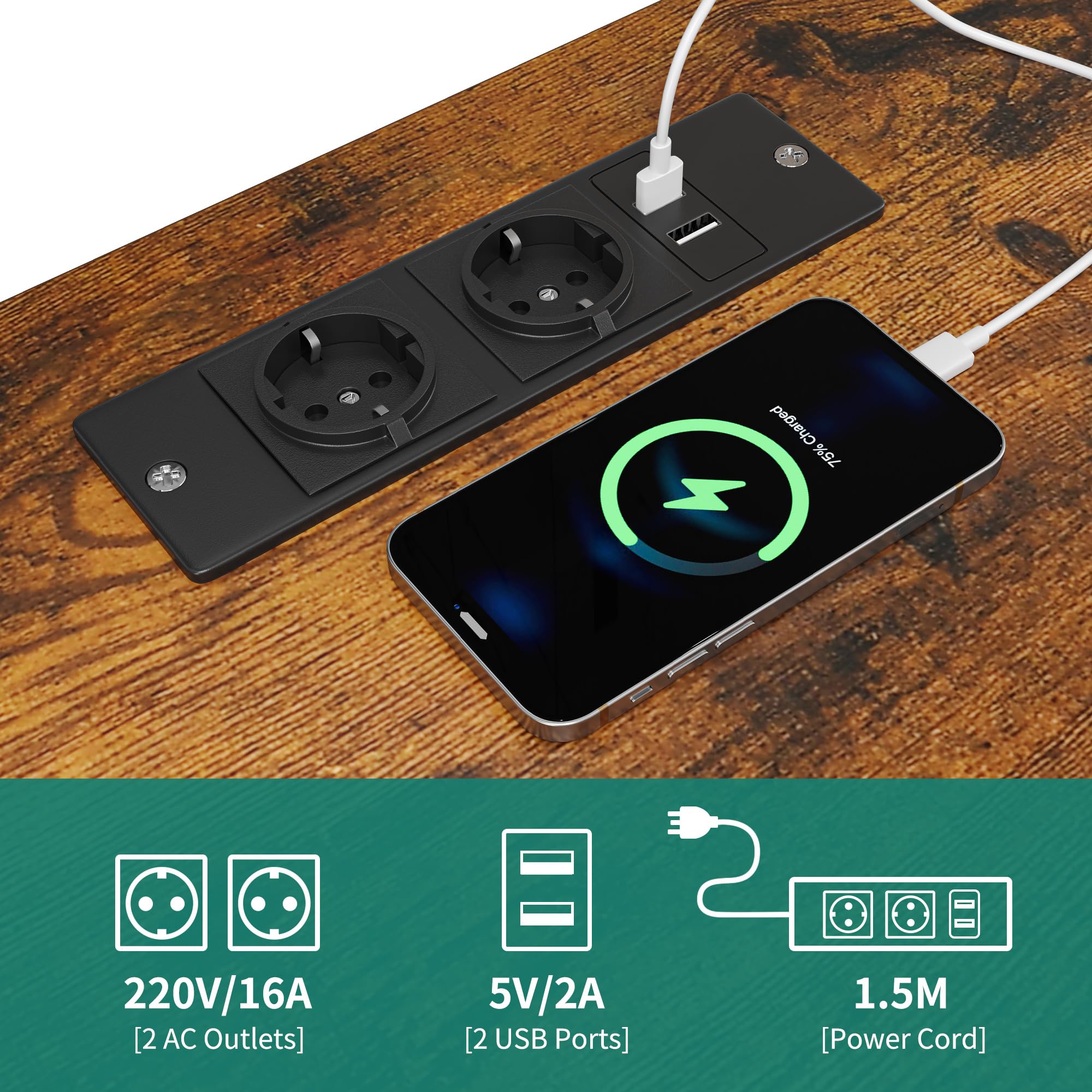YITAHOME 160cm Meuble TV avec 2 AC & 2 Prises USB pour Les téléviseurs jusqu'à 70 Pouces avec 7 LED RVB 22 Modes Lumières Centre de Divertissement pour Le Salon et la Chambre Brown Rustique