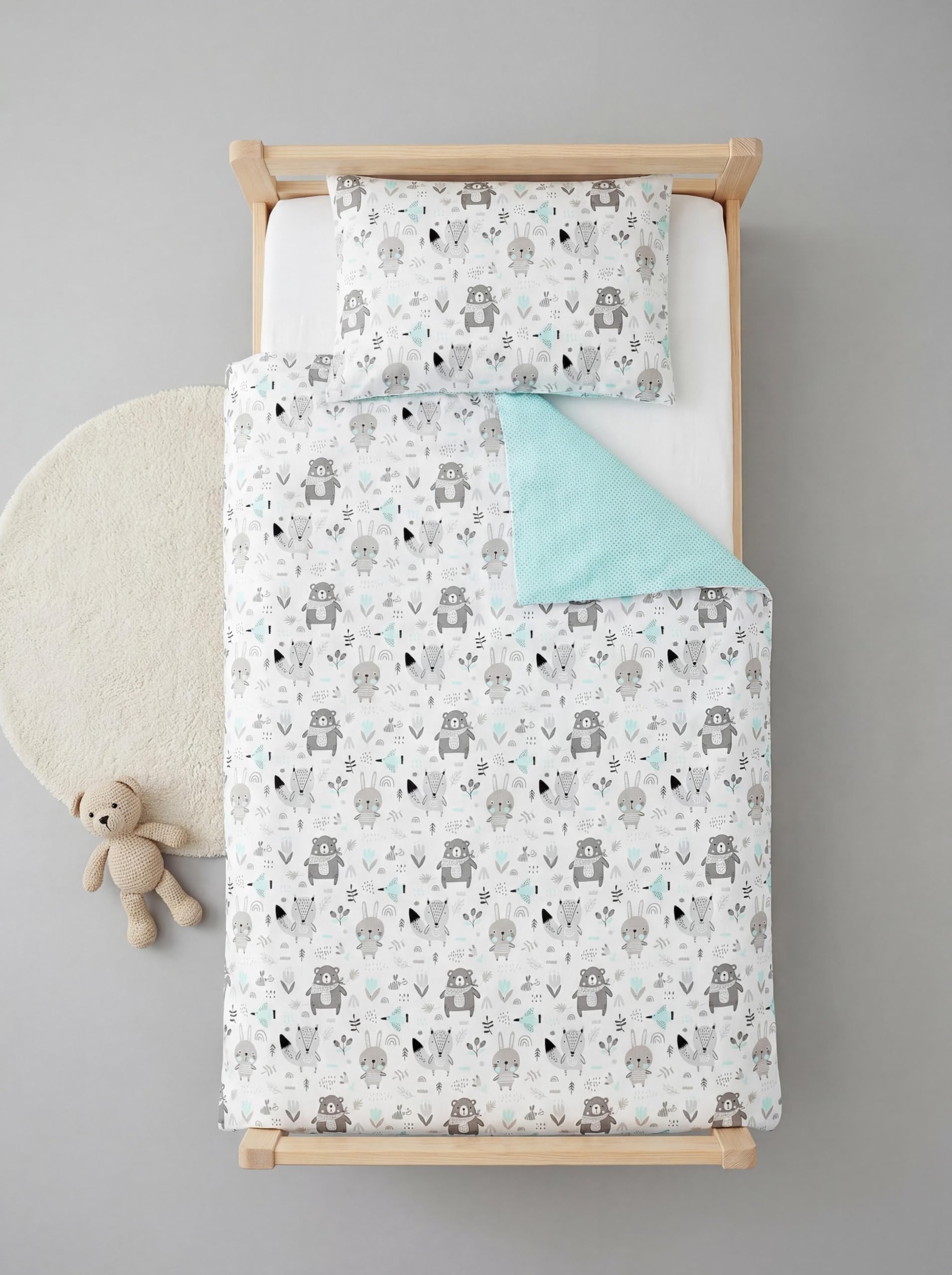 TupTam Juego de Ropa de Cama para Niños, de 2 Piezas., Conejo/Rosa/Lunares, 120x90 cm — view 172