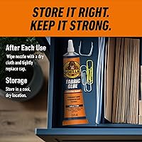 Vista 7 de Gorilla Pegamento de tela impermeable tubo de 2.5 onzas, transparente, (paquete de 1)