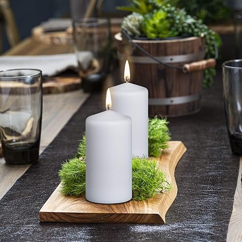 Miniatura 6 de BOLSIUS 4 velas de pilar naranja, 3 x 6 pulgadas, envueltas individualmente, calidad europea premium, 65 horas de combustión, llama suave sin goteo