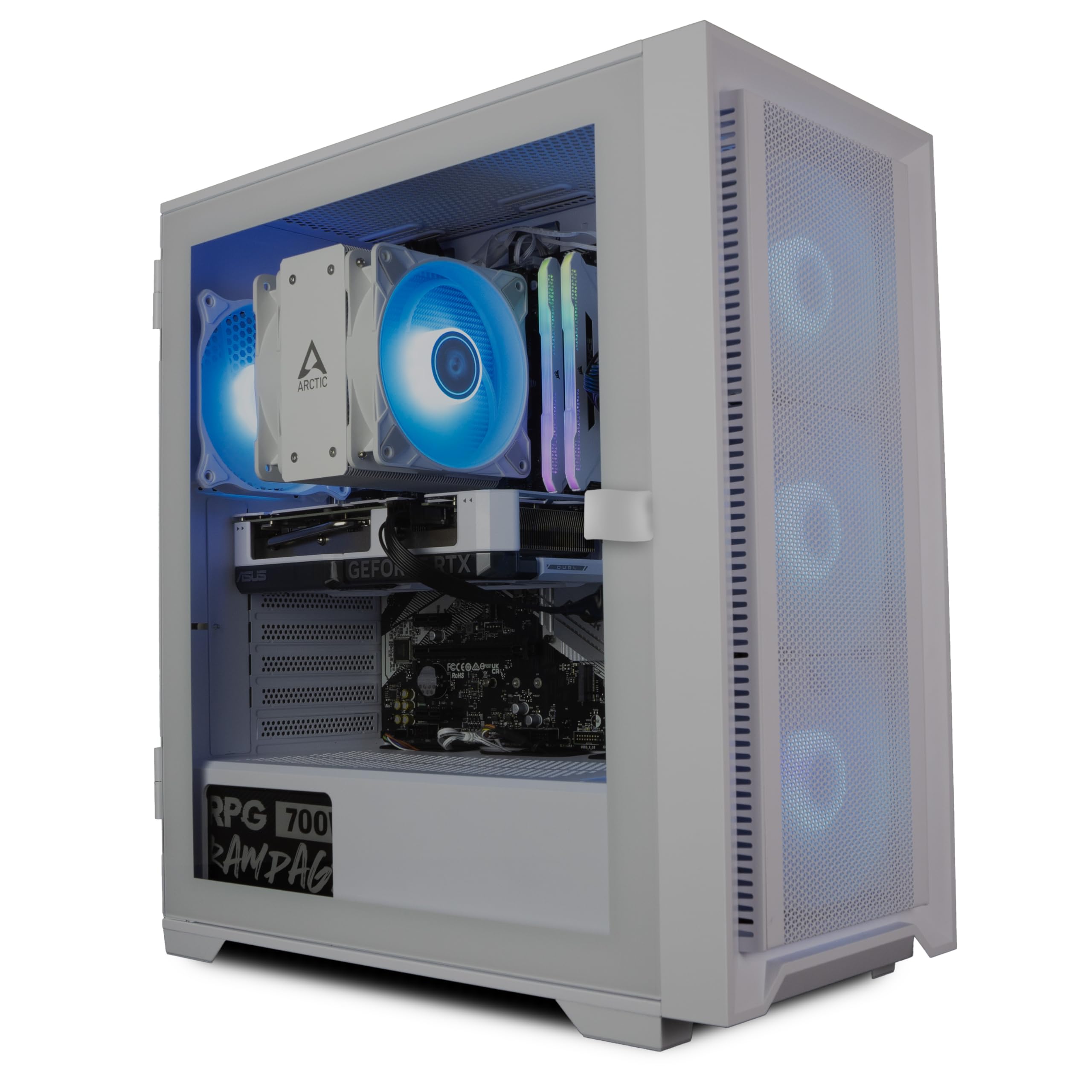 ionz Gaming PC - Desktop Computer, Ryzen 5 5600, NVIDIA RTX 5060, 16GB RAM, 1TB NVMe SSD, 120mm Air Cooler, Windows 11, 650W 80+ PSU, WiFi, White - KZ22