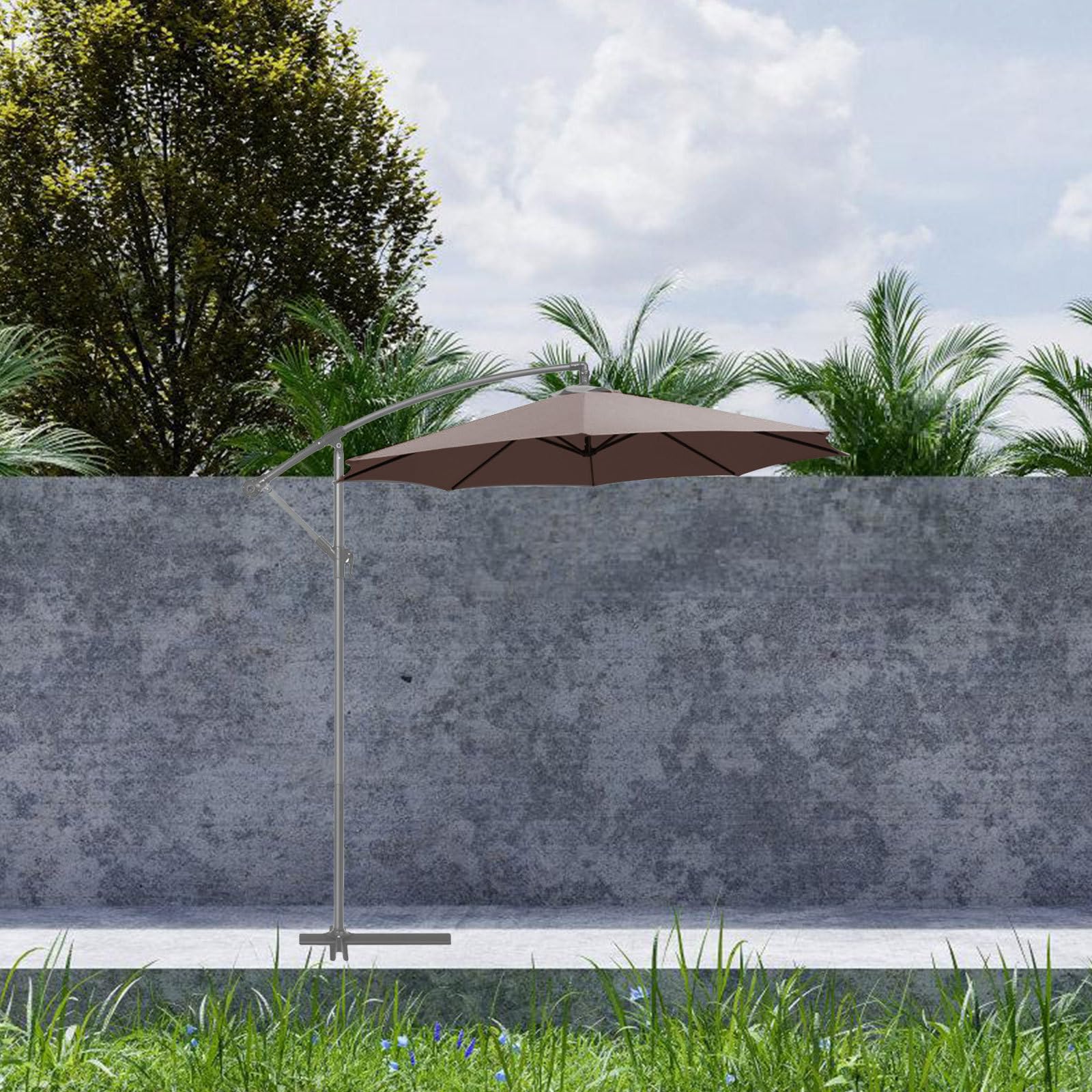 Telo Stecche per Giardino Ricambio 2, Ombrellone da 7m 6 | Poliestere Marrone Caffè, Resistente All'usura e Facile da Pulire, Protezione UV e Manutenzione Semplice