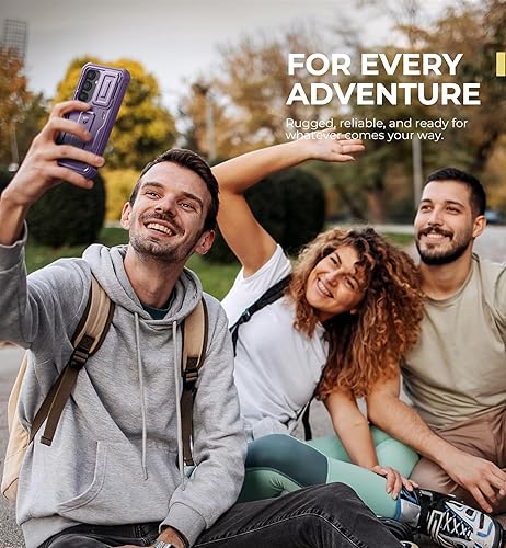 Vista 53 de Dexnor Funda para Samsung Galaxy S24 Plus con cubierta deslizante integrada para cámara, protector de pantalla y soporte, a prueba de golpes, funda