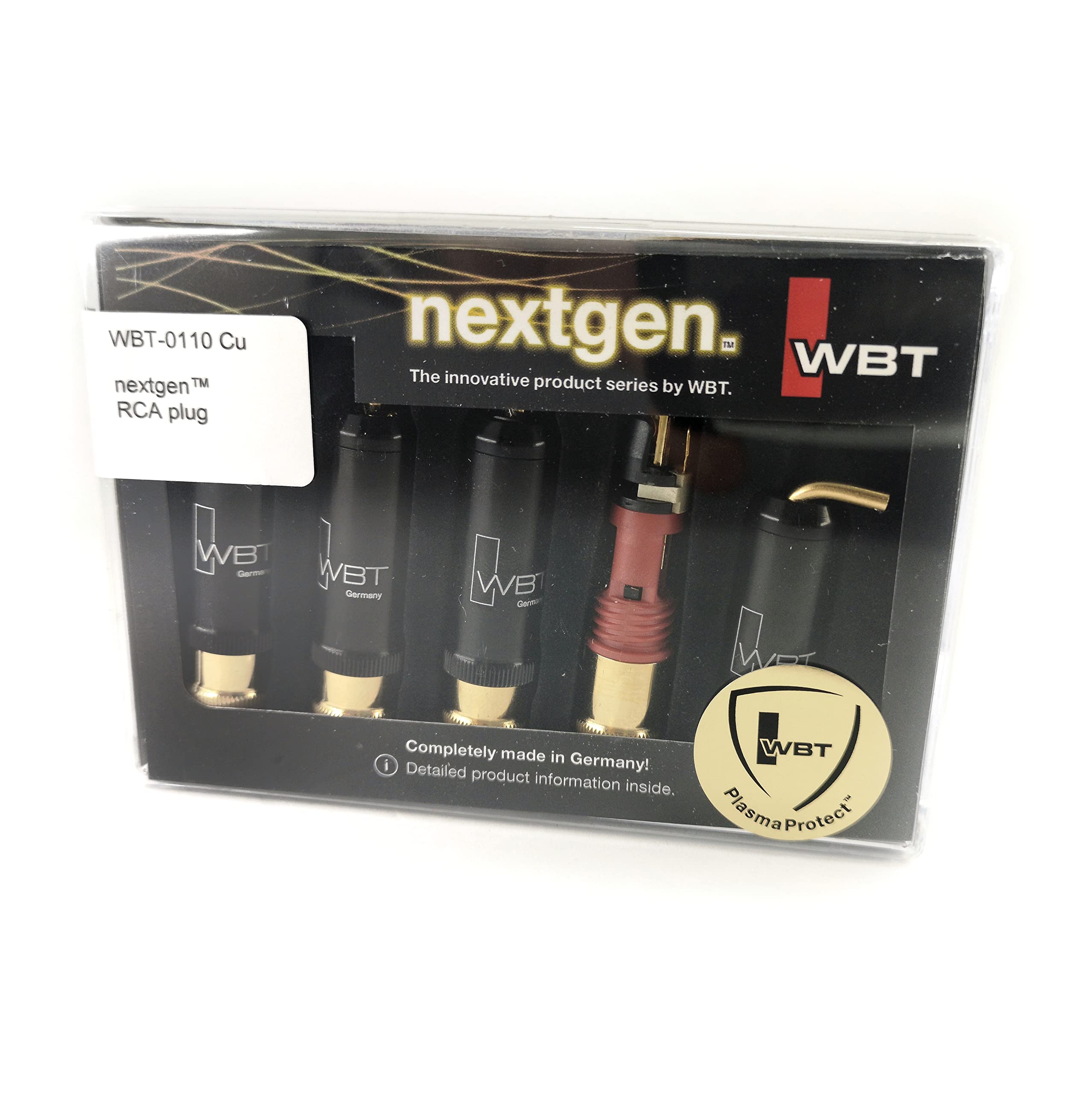 WBT-0110 Cu Nextgen - Juego de 2 conectores cinch (2 unidades), color rojo y blanco