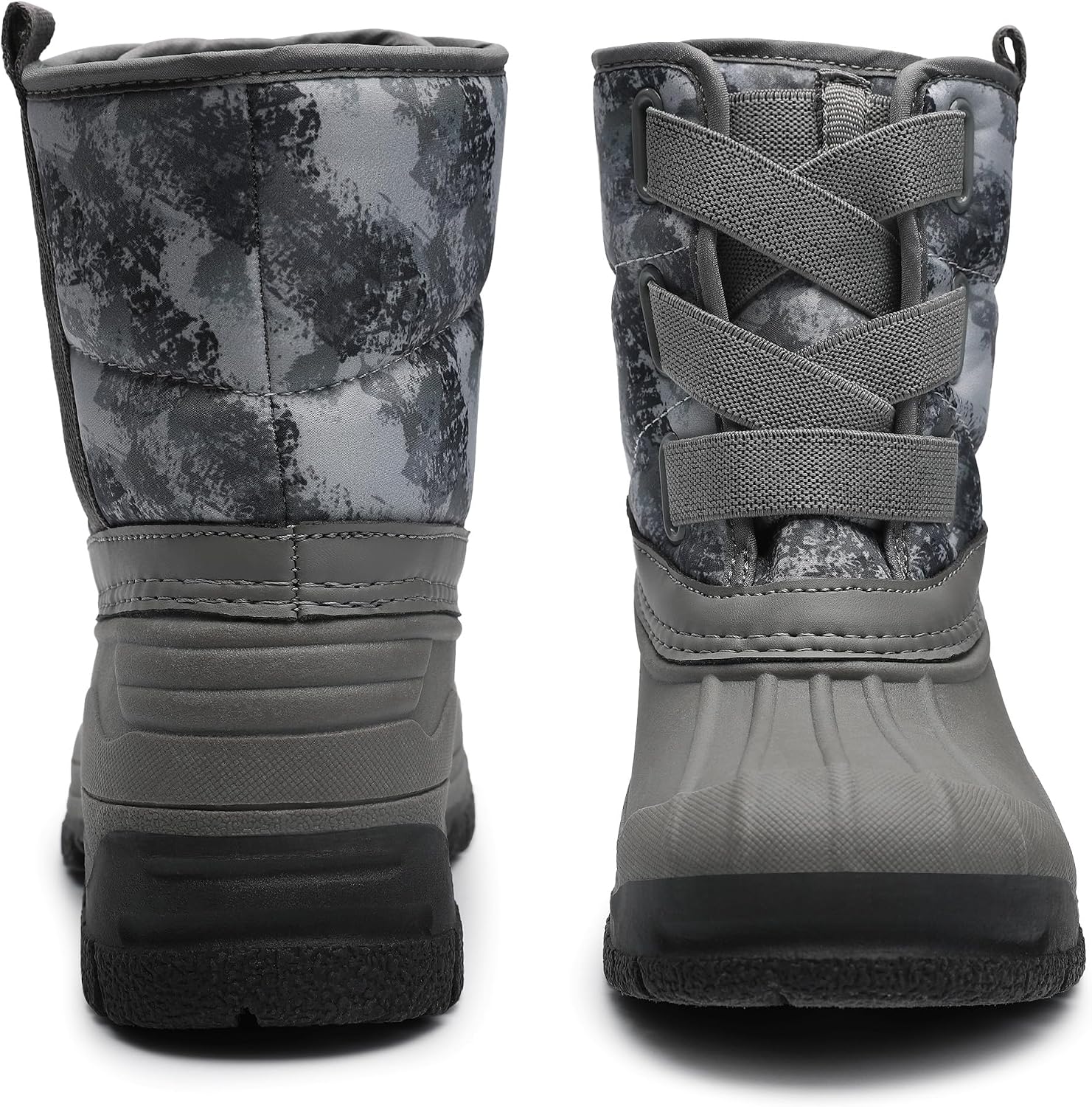 festooning Boys Girls Winter Snow Boots Waterproof Outdoor Warm Liner Non-Slip Elastic Band Shoes for Toddler/Little Kid/Big Kid