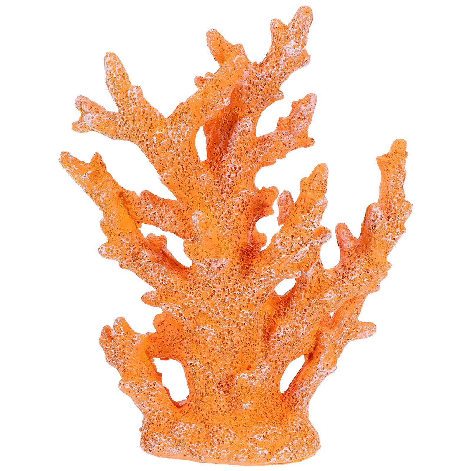 Gatuida Décoration Corail Artificiel en Résine Orange Sculpture de Récif Corallien Réaliste Ornement Marin pour Aquarium et Décoration Intérieure Coraux Décoratifs sous-Marins Plante