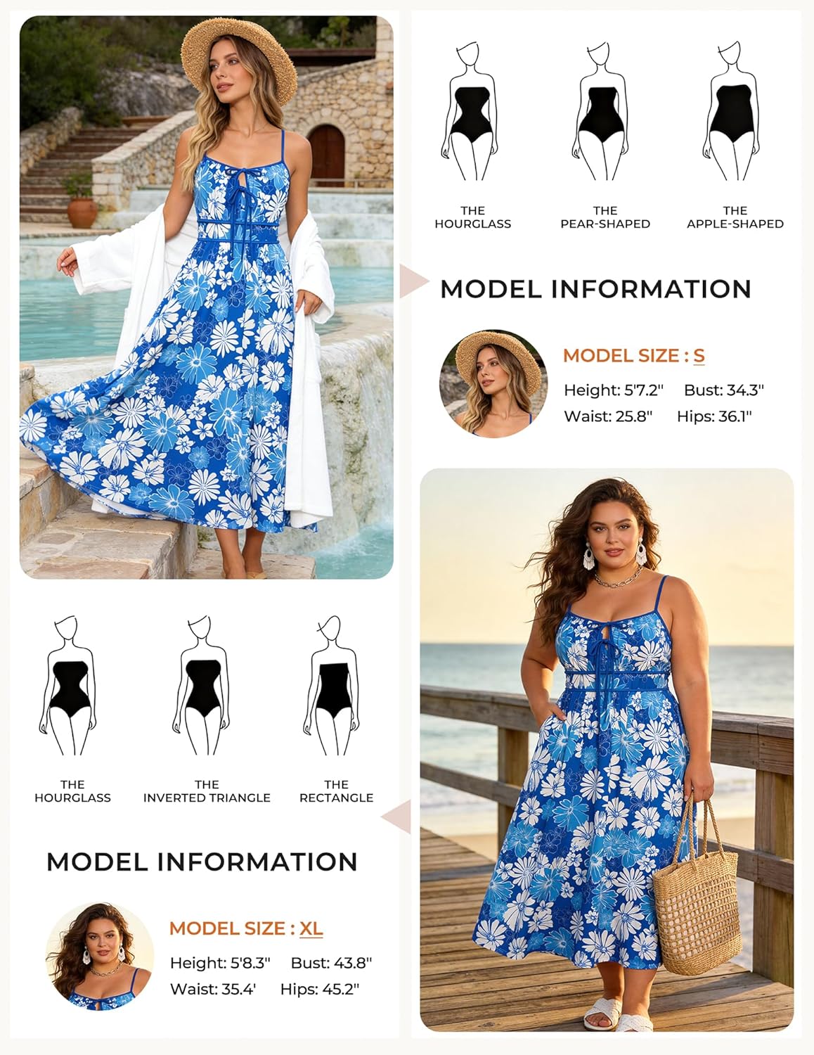 GRACE KARIN 2026 Women's Summer Maxi Dresses, Tie Front Floral Boho Dress, Spaghetti Strap Sundress with Pockets - Image 5