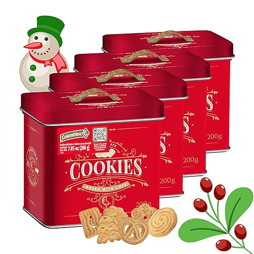 Lata de galletas navideñas Galletas de mantequilla surtidas 3 diseños diferentes, el mismo crujido y sabor que las galletas de mantequilla danesas