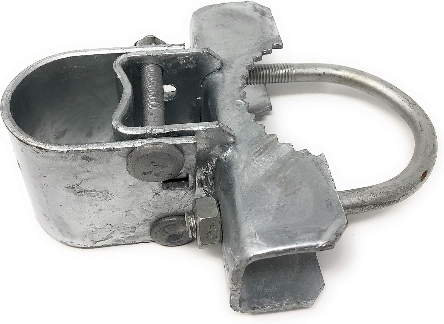 Pressed Steel Industrial Griptite Bulldog Hinge for Chain Link Gate - (Two U Bolts and Two Hinges/Pack) (2-7/8")