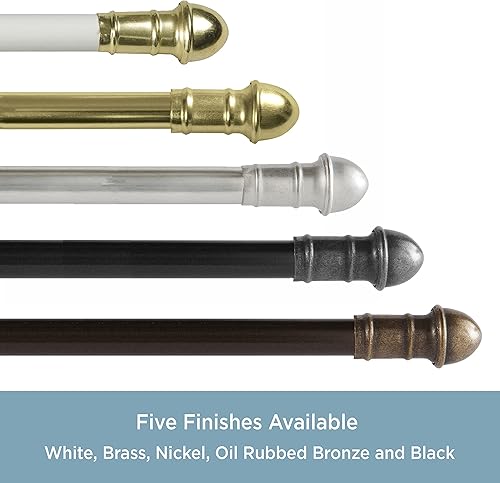 Miniatura 6 de Kenney Dresden - Barra de cortina decorativa ajustable de 716 pulgadas, 48-84 pulgadas, bronce aceitado (38738)