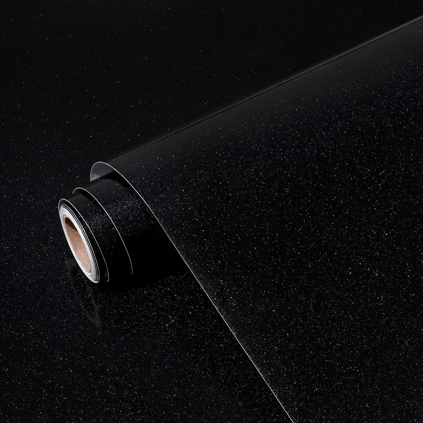 Papel pintado brillante negro para encimeras y armarios con efecto espejo autoadhesivo