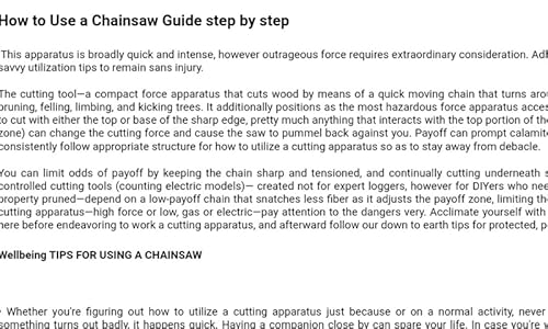 Chainsaw Using Guide
