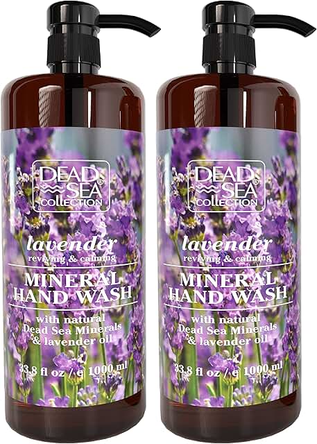 Dead Sea Collection Lavender Hand Soap - Pack of 2 (67.6 Fl. Oz) - Foaming Hand Soap with Dead Sea Minerals - Cleanses and...
