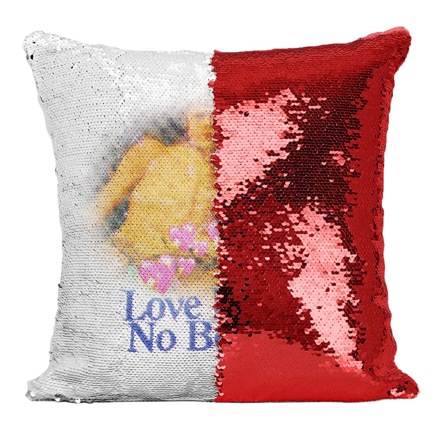 Coussin Sequin Paillettes Rouge Love Knows No Borders Vintage