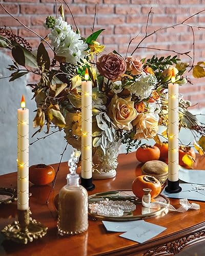 Vista 48 de Da by 3 velas parpadeantes sin llama, funcionan con pilas, con control remoto y tiempo, llama dinámica 3D LED 3D, 9.6 pulgadas para bodas, fiestas