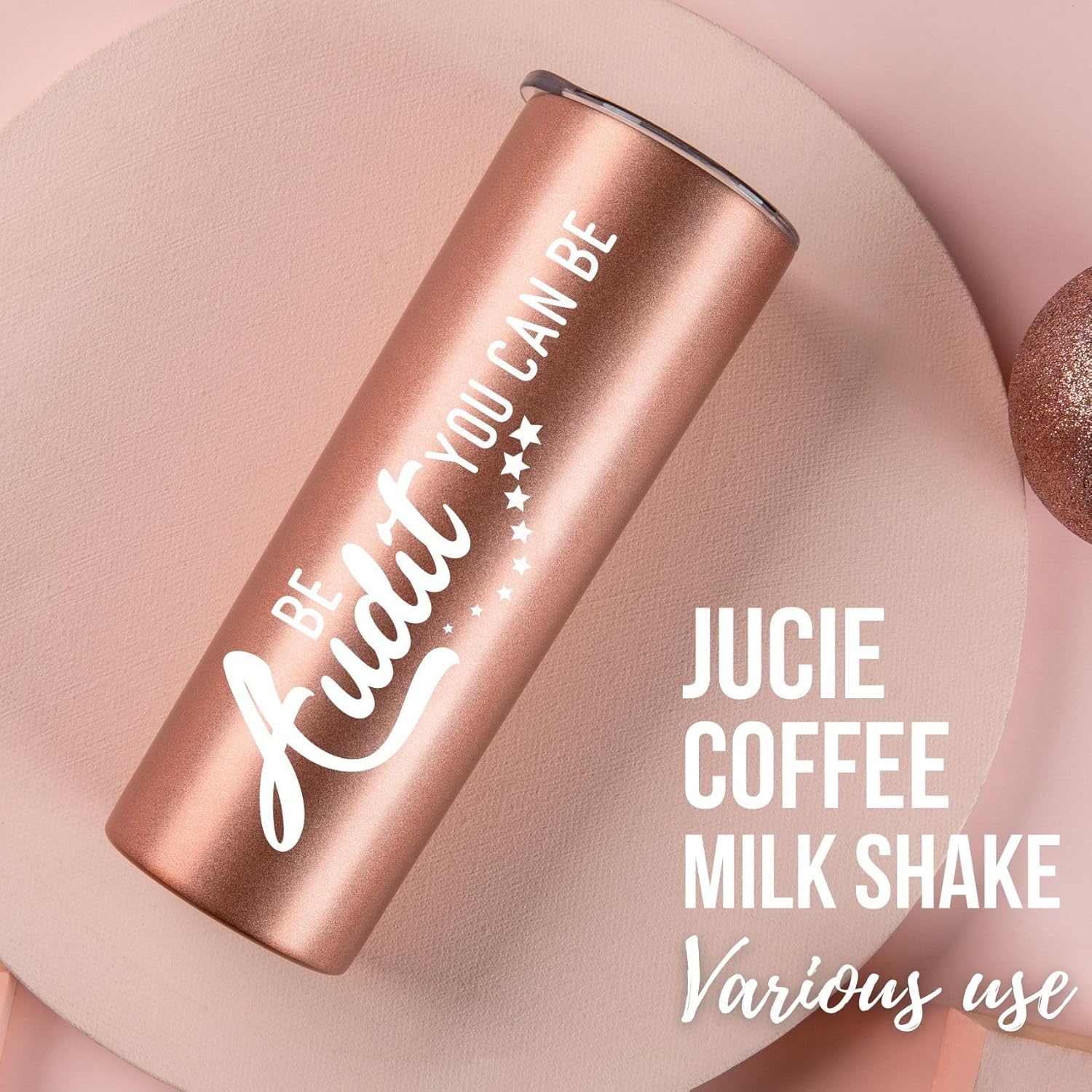 Onebttl Accountant Gifts for Women, Be Audit You Can Be, Gifts for Accountant, Auditor, Women, Accounting, Stainless Steel Tumbler 20Oz - Rose Gold - Image 5