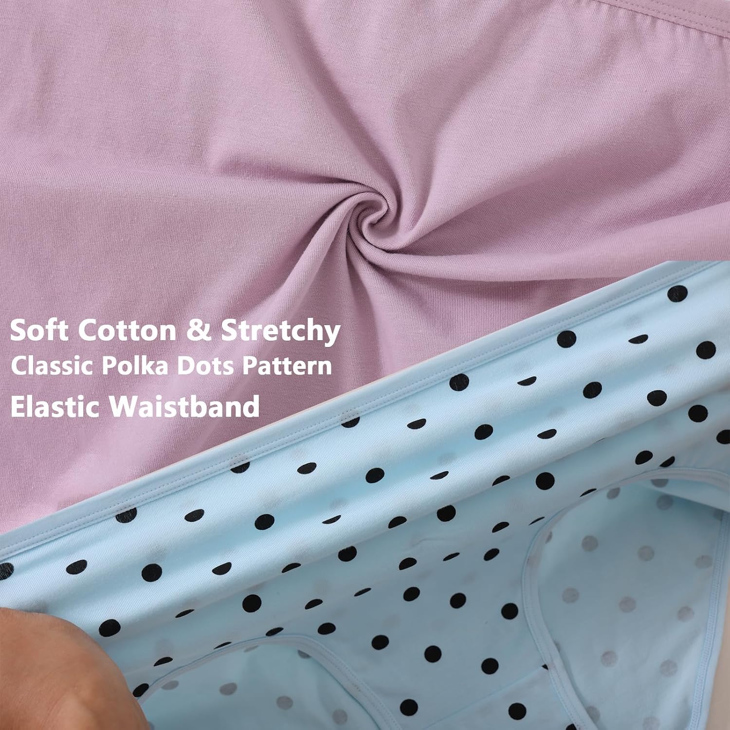 Womens Underwear Cotton Panties Plus Size XL-5XL Mid High Waisted Full Coverage Ladies Briefs 6 Pack
