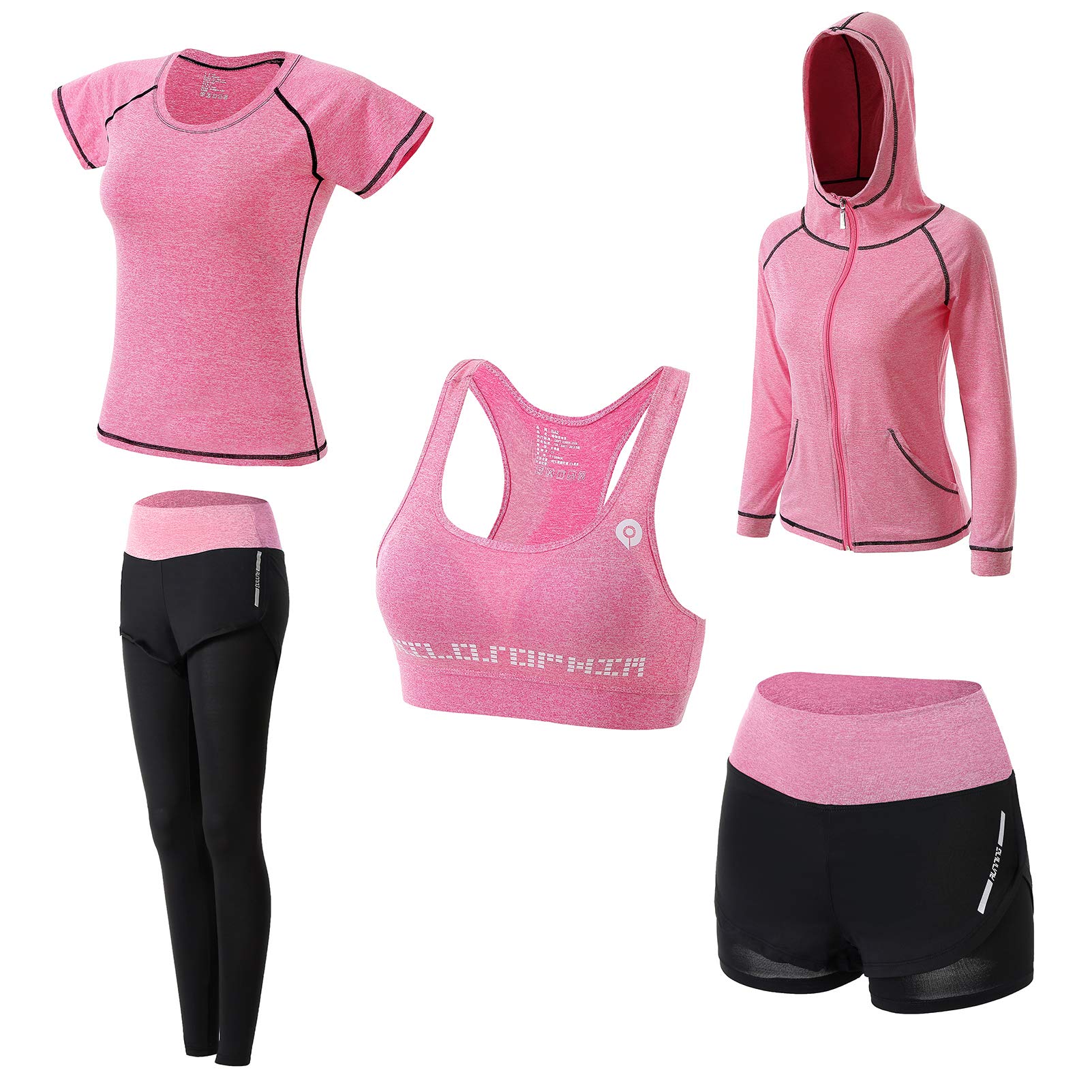 JULY'S SONG - Conjunto de yoga con 5 prendas, para correr, gimnasio, fitness