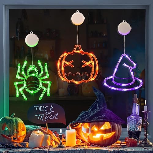 LOLStar Luces de ventana de Pascua decoraciones de ventana de Pascua paquete de 3 huevos de Pascua y un conejo en forma de cadena de luces colgantes