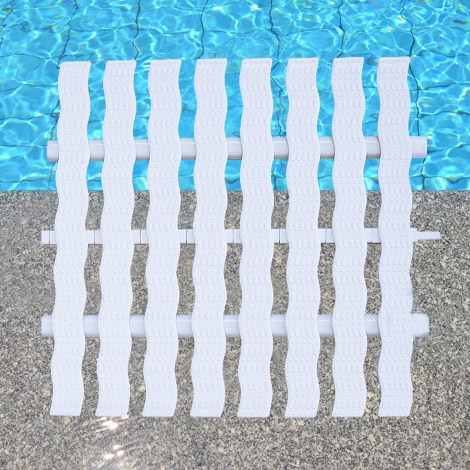 Griglie per Piscine, griglia di Scarico per Piscine, griglia per grondaia da 100 cm, Sistema di drenaggio a 3 Vie per vialetti, patii e terrazze, Set da 8, Soluzione di Troppo Pieno resisten