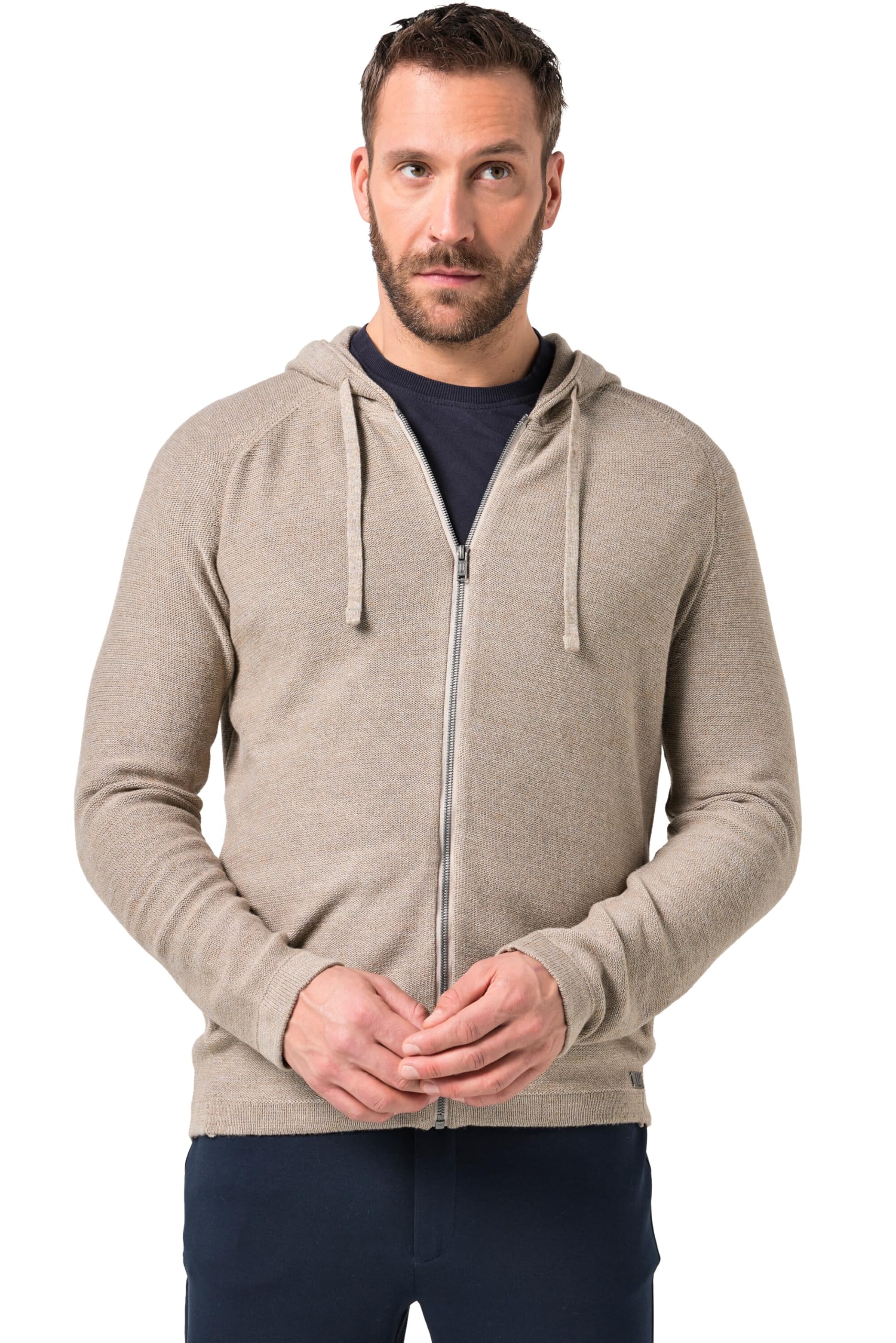 JP 1880 Herren große Größen Übergrößen Menswear L-8XL Strickjacke, Kapuze, Zipper 846110