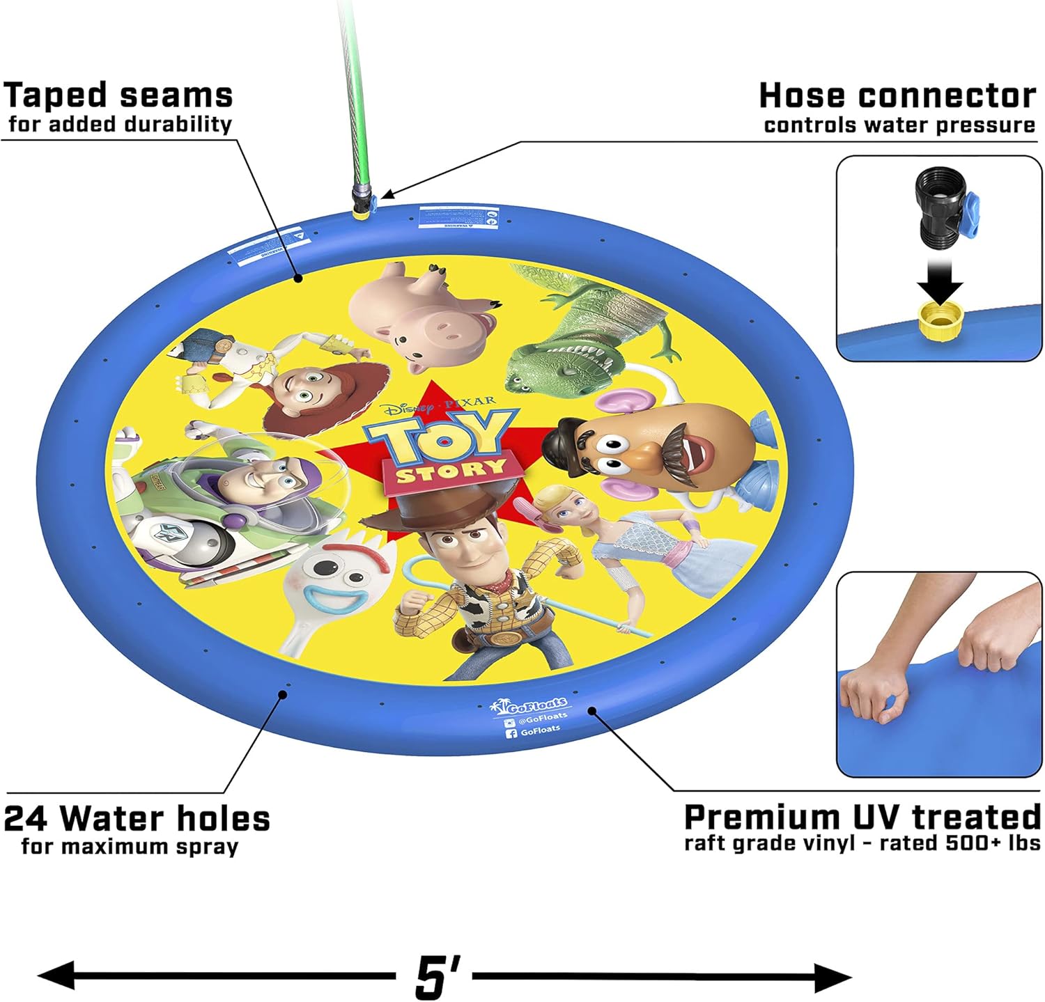 GoFloats Disney Frozen 2 Splash Mat, Blue (DIS-Splash-Frozen): Sports & Outdoors