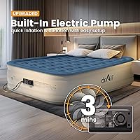 Vista 2 de Colchón de aire Queen con bomba incorporada, colchón inflable elevado de 18 pulgadas, cama de aire de panal máximo de 800 libras, prueba a prueba