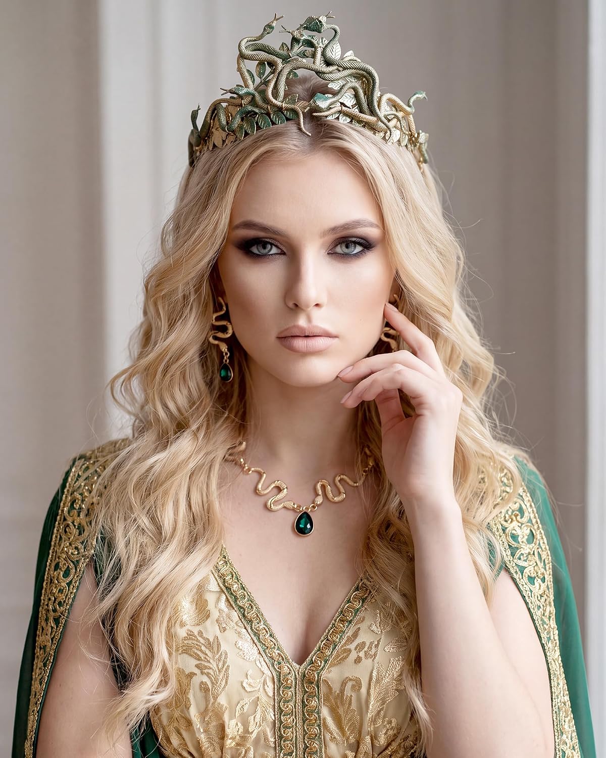 Medusa Snake Accessories Set for Women - Greek Goddess Crown image 3