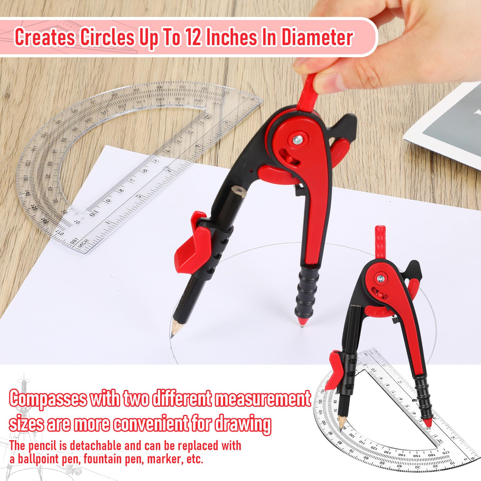 Snapklik.com : EBOOT Student Geometry Math Set, Drawing Compass And 6 ...