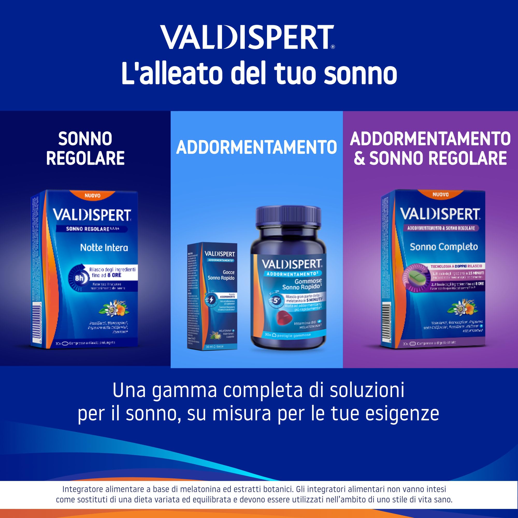 Valdispert Gocce Sonno Rapido, Integratore Alimentare per Dormire con Melatonina, Valeriana e Luppolo, Senza Glutine e Senza Lattosio, 30 ml