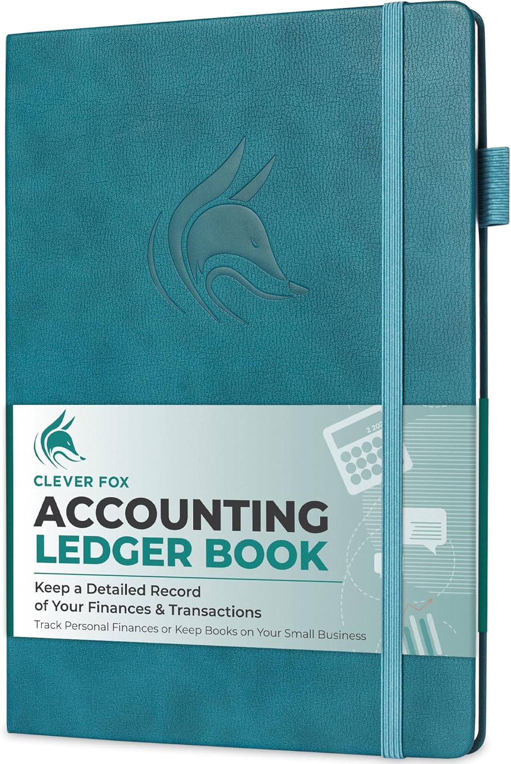 Clever Fox Accounting Ledger Book – Accounting Book for Small Businesses & Personal Use – Columnar Account Book Ledger for Tracking Money, Expenses, Deposits & Balance – Large, 7x10″ (Dark Teal)
