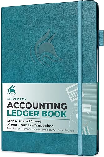 Clever Fox Libro de contabilidad - Libro de contabilidad para pequeñas empresas y uso personal - Libro de cuentas columnar para rastrear dinero,