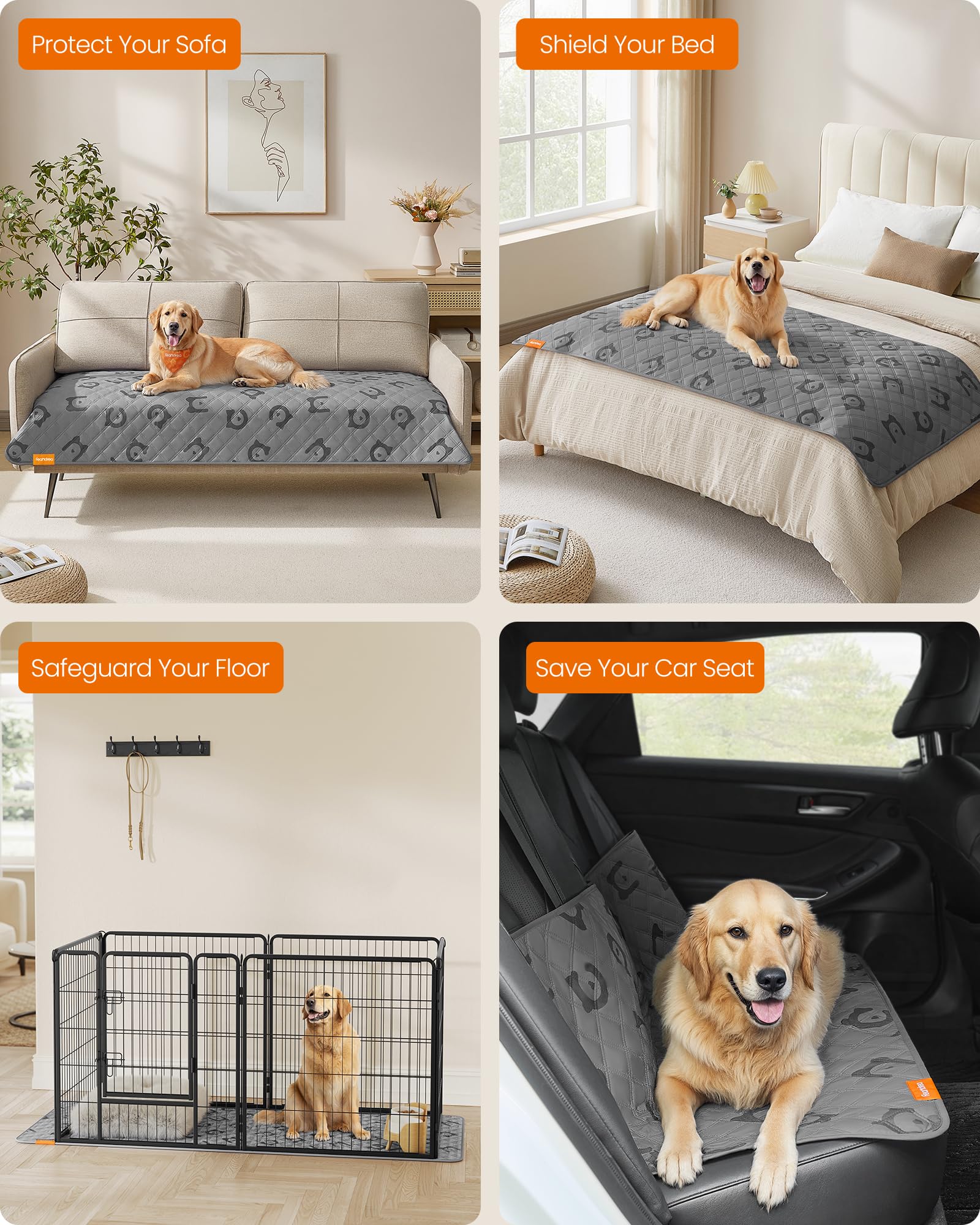 Feandrea Waterproof Dog Blanket for Large Dogs 178 x 76 cm, Couch Cover for Pets Sofa Protection, Machine Washable - Image 4