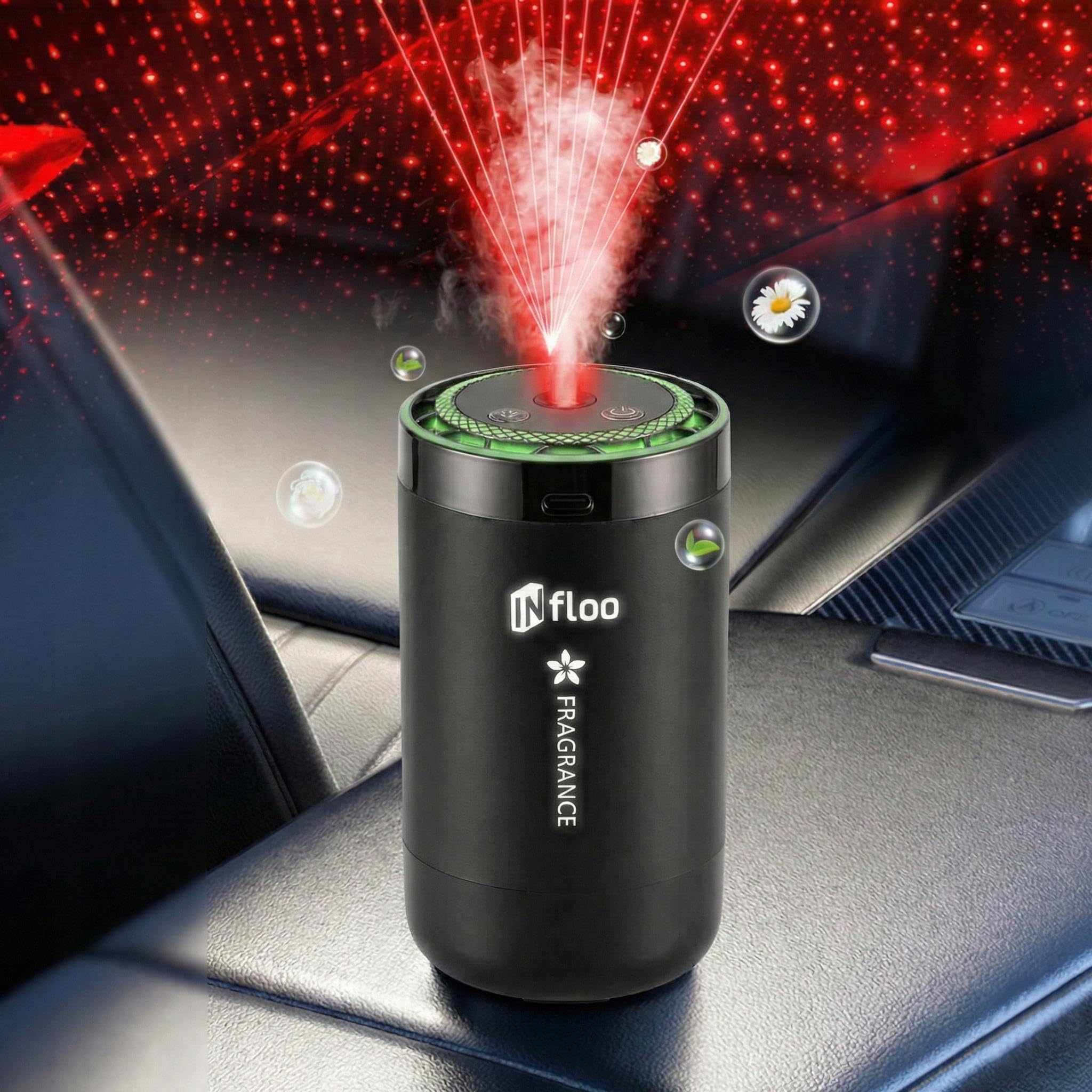 C5 MAX Inteligentny Dyfuzor Zapachowy, Bezprzewodowy, RGB Podświetlenie, Projektor, USB-C, Aluminium, Czarny
