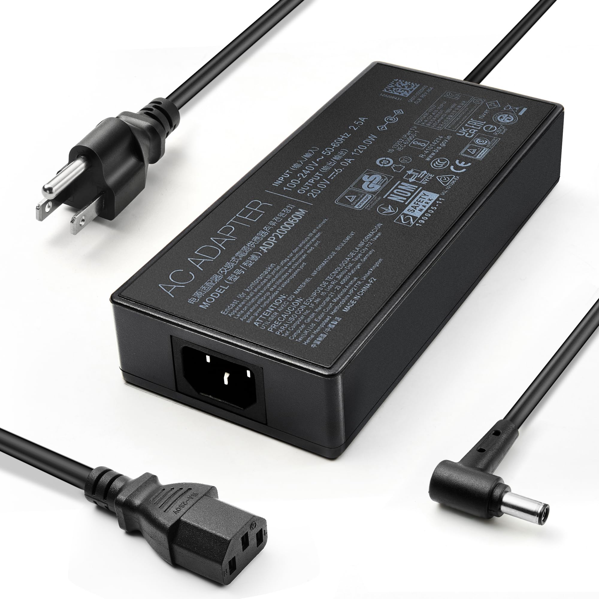 120W 20V 6A oplader voor MSI GV15 GF63 10 11 12Th Intel Core MS-16R5 MS