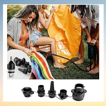 Boat Sup Pump Adaptor Inflatable, Air Pump Air Valve Adapter Kit with 4 Air Valve Nozzles Paddleboard Air Nozzle Multifunctional Conversion Head