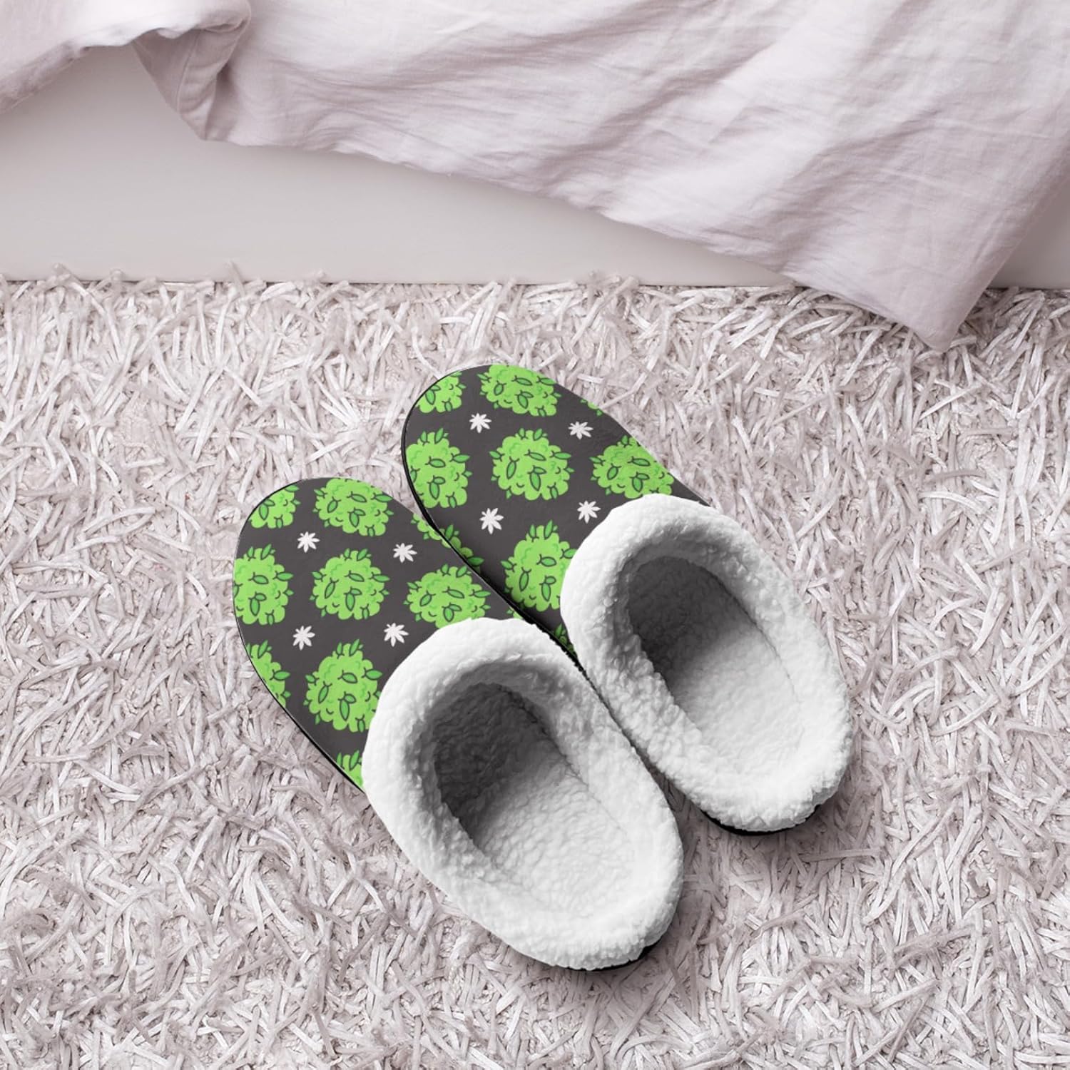 Miniatura 6 de KEHUASW Trendy Slipper weed Slippers Cannabis leafs Mens Bedroom Slippers Slide Slipper Women Bed House Slippers Washable House Slipper