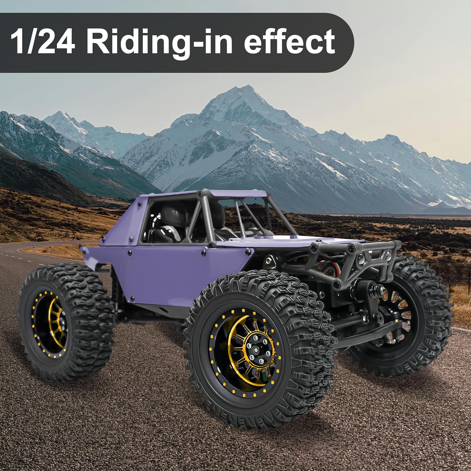 LRFHL 1.3" Beadlock Wheel Tires Aluminum 1.3 Beadlock Wheels and Tires Upgraded 1.45-inch Wheel for 1/24 SCX24 1/18 TRX4M RC Crawler Car Upgrade (4PCS, Gold)