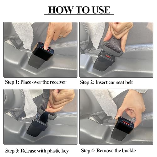 Miniatura 5 de Protector de hebilla para cinturón de seguridad de automóvil, bloqueo de cinturón de seguridad para niños, funda de bloqueo de cinturón de seguridad