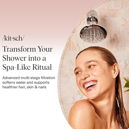 Miniatura 2 de Kitsch Filtro de cabezal de ducha para agua dura, filtro de ducha con KDF-55 y sulfito de calcio, ayuda a reducir el cloro y las impurezas,
