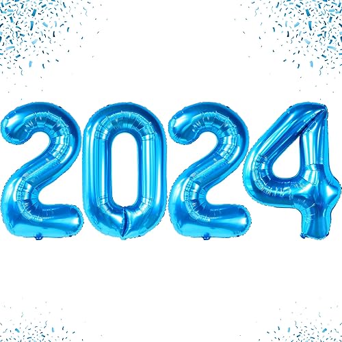 KatchOn, Globos azules de graduación 2024, enormes, 42 pulgadas, globos azules 2024, globos de aluminio 2024, decoraciones de graduación de clase de