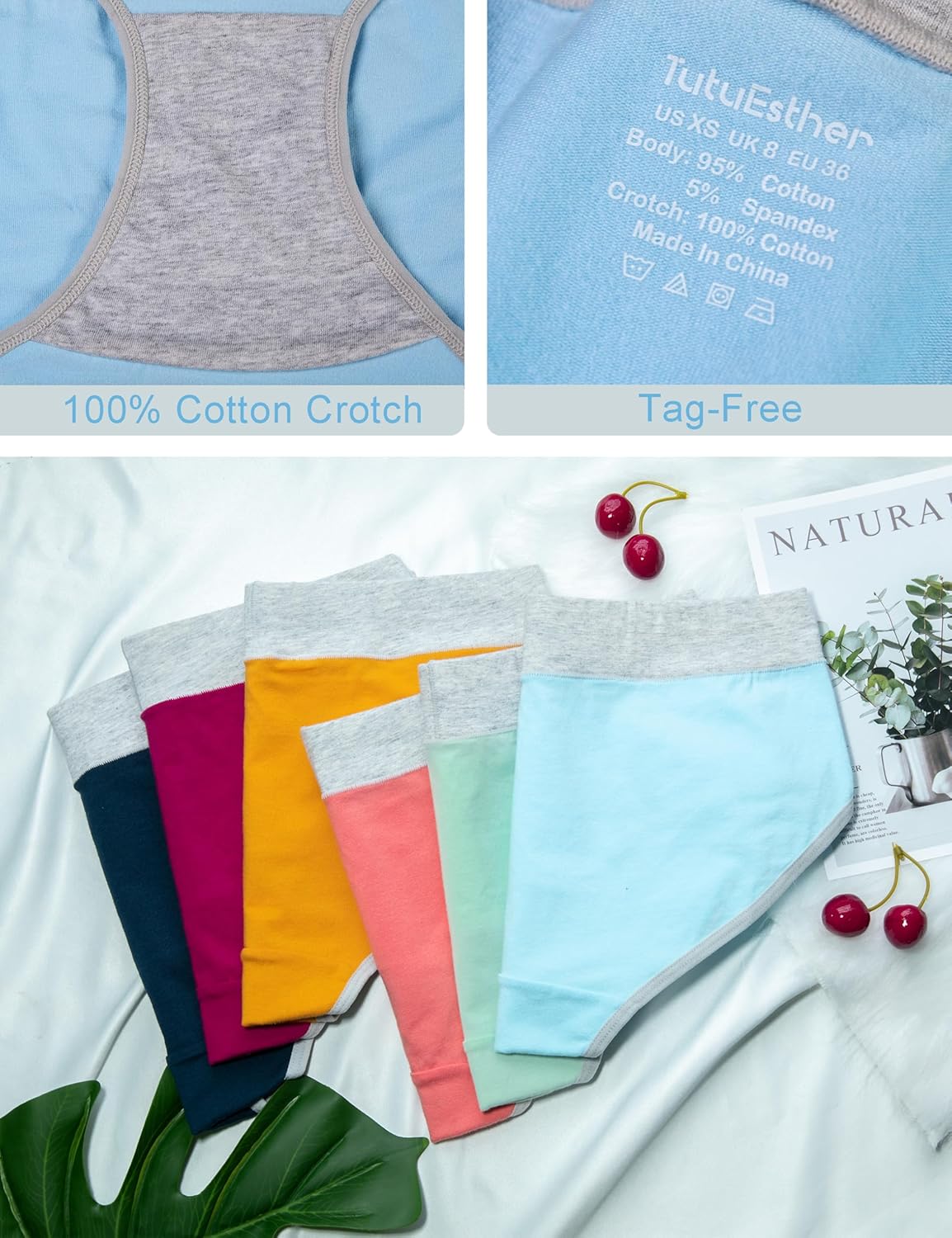 Hipster Panties for Women Cotton Womens Underwear Mid Rise Briefs Full Coverage Hip Hugger Underpants - Image 5