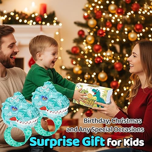 Miniatura 7 de Vvinca Walkie Talkies para niños, paquete de 2  Juguetes de dinosaurio para niños de 3 a 12 años T-Rex correa de muñeca ajustable de largo alcance