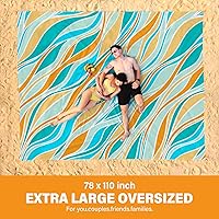 Vista 78 de Beach Blanket Oversized Extra Large 78" X 81",Waterproof Sandproof Beach Blanket 1-7 Adults Lightweight Durable for Travel Camping Hiking Picnic