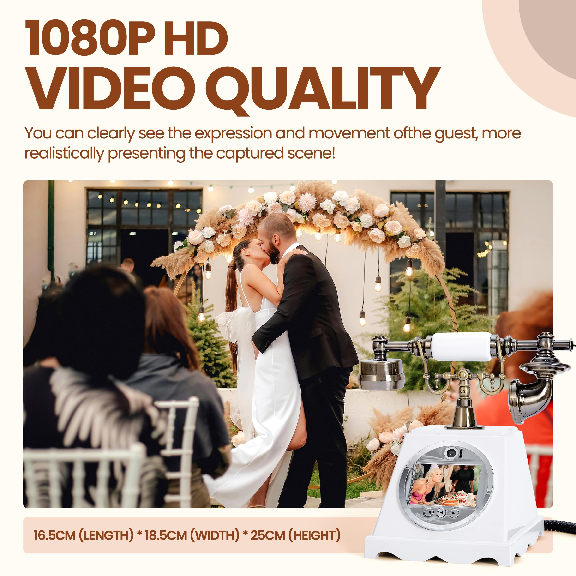 Libro degli ospiti video audio per matrimonio, video 1080p HD, libro degli ospiti, conserva le tue occasioni speciali, ideale per matrimoni, addio al nubilato, compleanni, lauree, baby shower