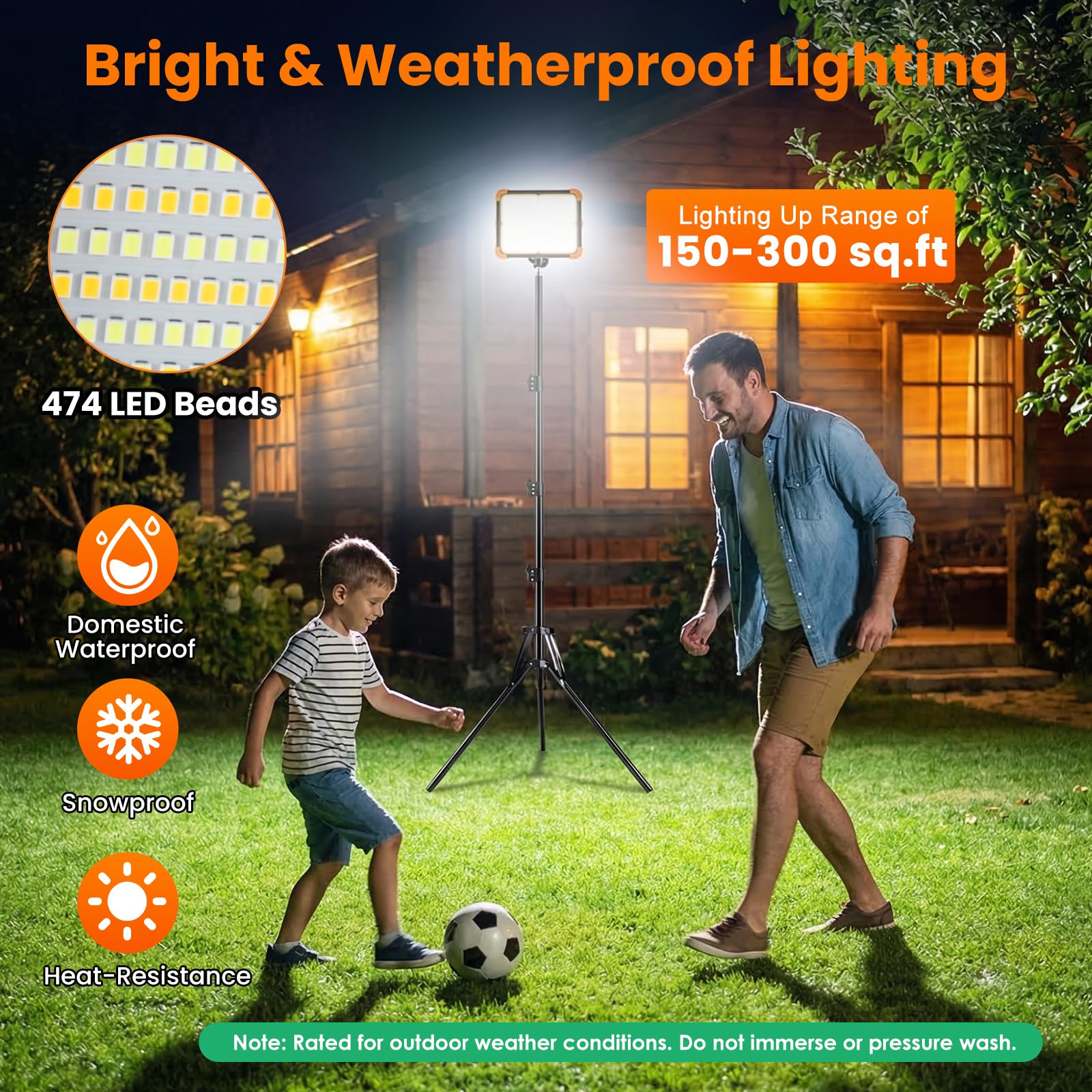 Lampe de camping rechargeable avec trépied, lampe de travail solaire portable 12 000 mAh, lampe de travail LED sans fil 12 000 lm avec 5 modes, étanche, équipement de camping, réparation de voiture