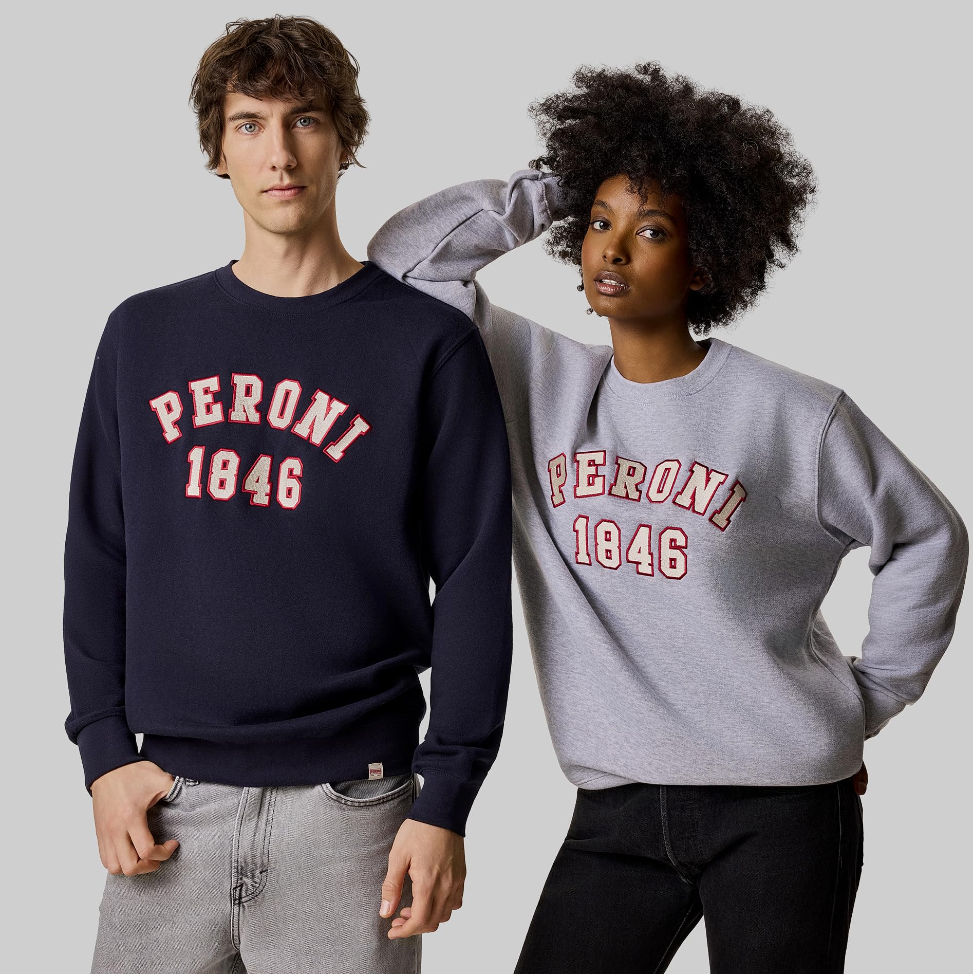 Peroni Felpa Girocollo 1846, Unisex, Sweatshirt in Cotone con Interno Felpato
