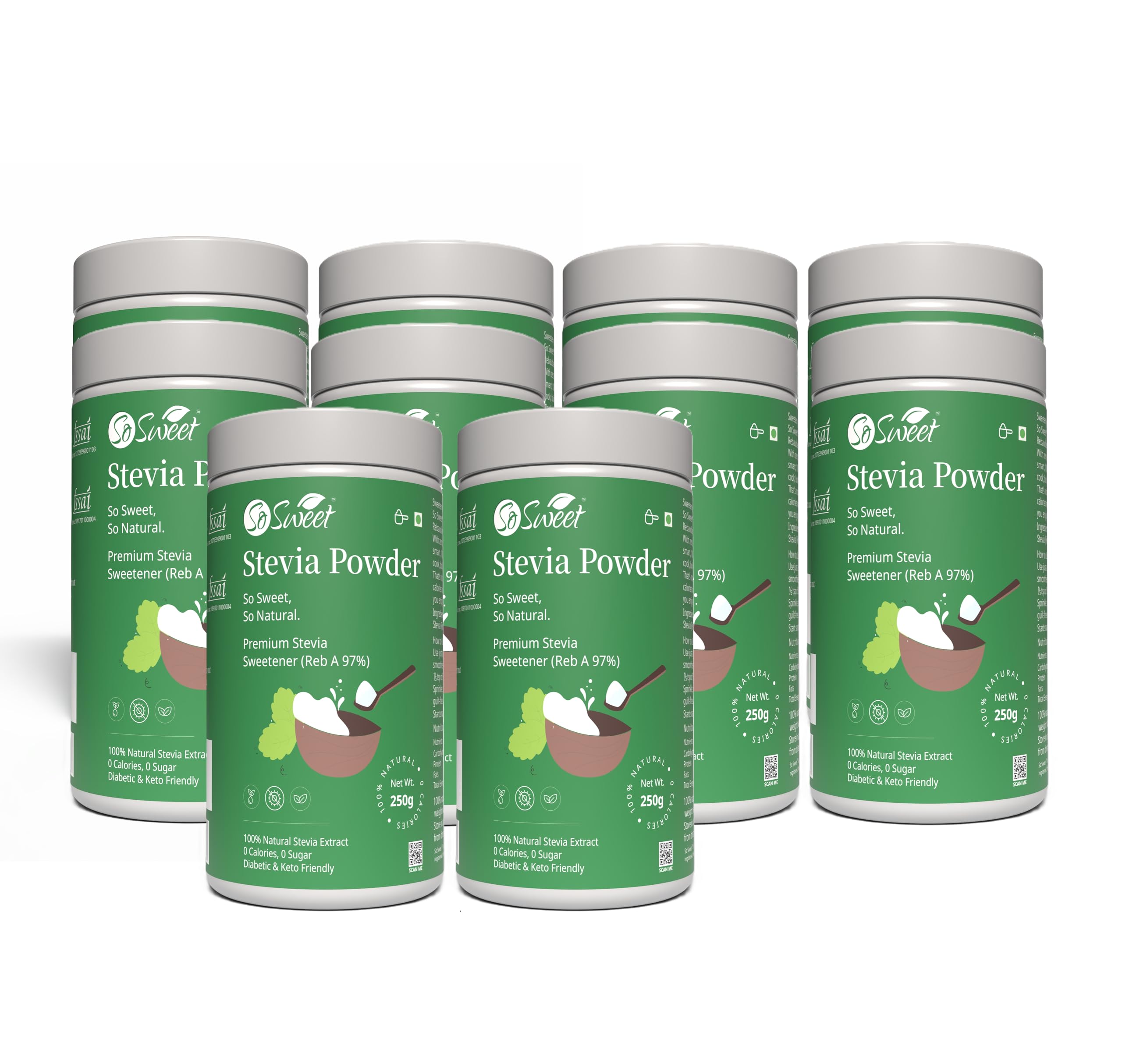 So Sweet Stevia Powder Sugar Free Natural Zero Calorie Sweetener - 1250gms (Pack of 05) (250Gm Each) — Amazon image 11